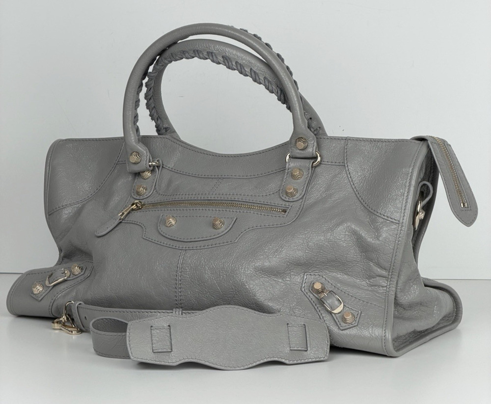 Balenciaga Agneau Lambskin Giant 12 Part Time Shoulder Bag in Gray B5